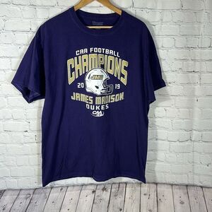 Champion Mens JMU Champions College Football Purple Short Sleeve T Shirt size XL